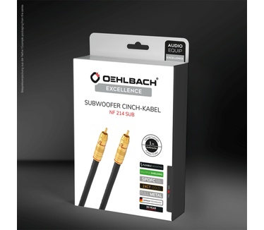 Oehlbach NF 214 Sub Subwoofer-cinchkabel Grijs