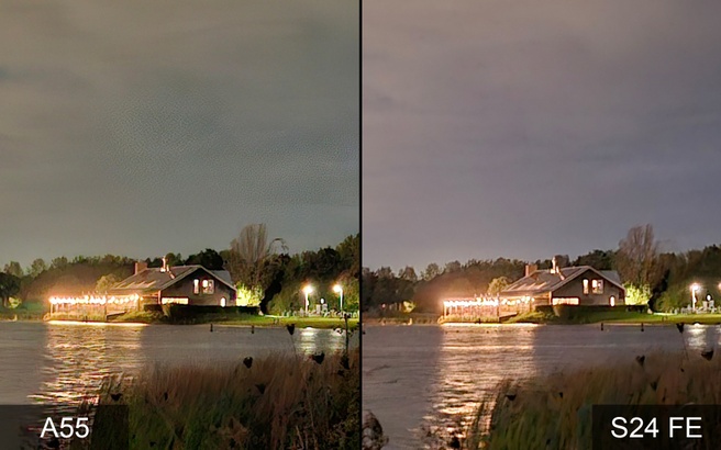 De linkerfoto bevat meer ruis, artefacten, en fringing