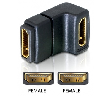Delock Adapter HDMI female > HDMI female 90° down