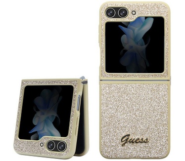 Guess Glitter Back Case - Samsung Galaxy Z Flip 5 (F731) - Goud Goud