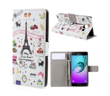 qMust Samsung Galaxy A3 (2016) Wallet Case - hoesje met stand - Paris