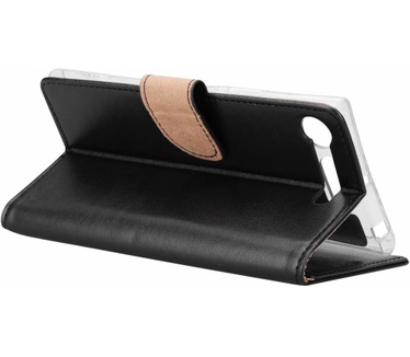 Luxe Lederen Bookcase hoesje voor de Sony Xperia XZ1 - Zwart (Sony Xperia XZ1) Zwart
