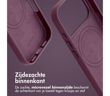 Accezz MagSafe Leather Backcover voor de Apple iPhone 18 Pro / 17 Pro - Heath Purple