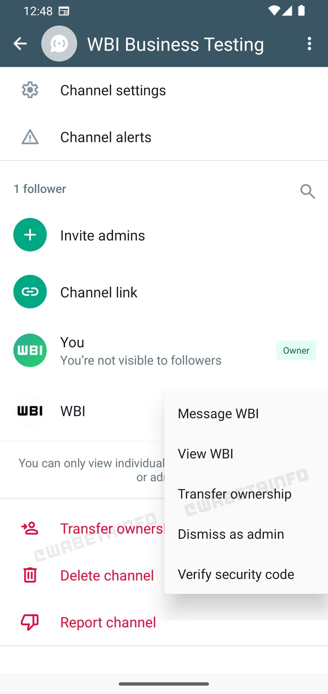 WhatsApp Transfer ownership
