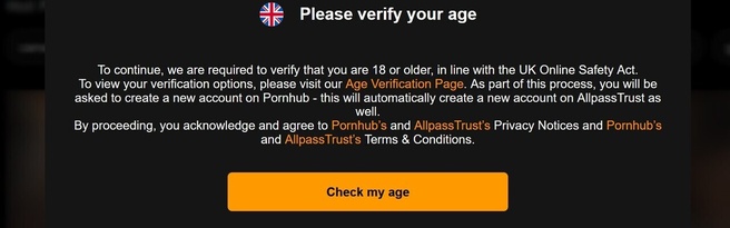 Check Pornhub leeftijd VK Verenigd Koninkrijk
