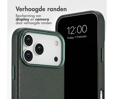 Accezz Leather Bookcase 2-in-1 met MagSafe voor de Apple iPhone 18 Pro Max / 17 Pro Max - Cedar Green