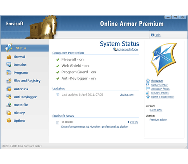 Emsisoft Online Armor 5.0 screenshot