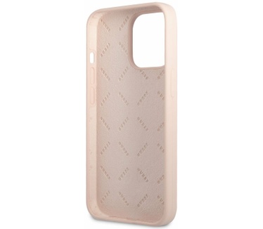 Guess Silicone 4G Logo Back Case - iPhone 13 Pro Roze