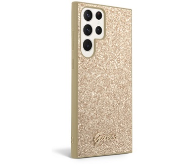 Guess Glitter Back Case - Samsung Galaxy S24 Ultra (S928) - Goud Goud