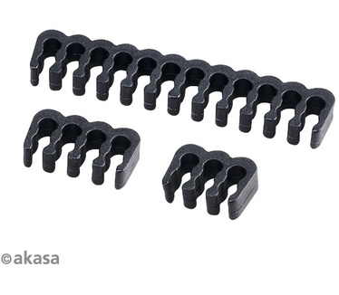 Akasa Black cable combs pack, 24-Pin x 4, 8-Pin x 12, 6-Pin x 8