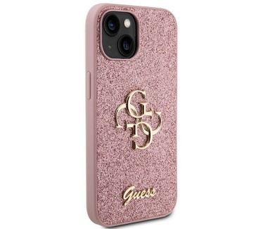 Guess 4G Glitter Back Case - Apple iPhone 15 Plus (6.7") - Roze Roze