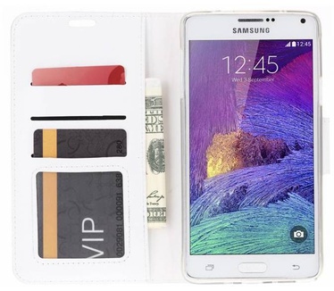 Luxe Lederen Bookcase hoesje voor de Samsung Galaxy Note 4 - Wit (Galaxy Note 4) Wit
