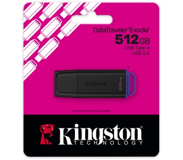 Kingston 512GB Portable USB 3.2 Gen 1 DataTraveler Exodia Black/Purple