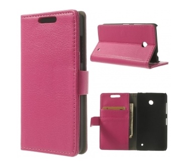 qMust Nokia Lumia 630 / 635 Wallet Case met stand (pink)