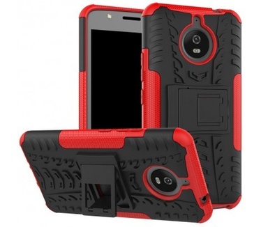 qMust Motorola Moto E4 Plus Rugged Hybrid Hoesje Rood