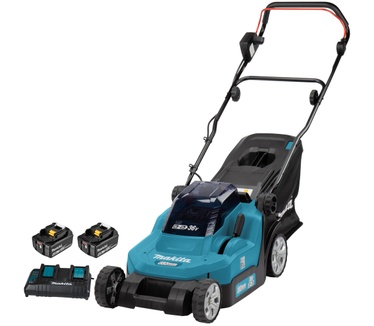 Makita DLM382CM2 2x 18V Grasmaaier 38cm 2x4,0Ah Accu met Duolader in Doos