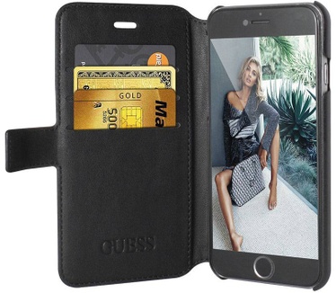 Guess Originele Monogram Folio Bookcase Hoesje - Grijs voor de iPhone 6 / 6S Zwart