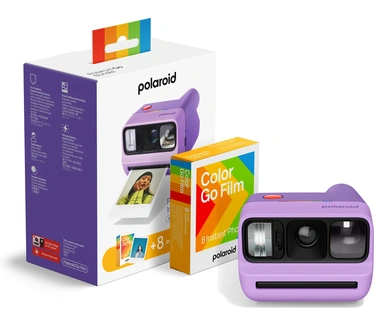 Polaroid Instantcamera Go Generation 3 Paars + Filmpakket 8 foto's Zwart