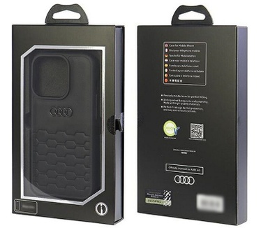 Audi GT Leather Back Case Apple iPhone 15 Pro Max (6.7") - Zwart Zwart
