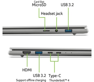 Acer Swift 16 AI SF16-71T-95GR SF16-71T Notebook