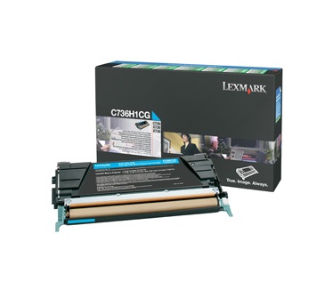 Lexmark C736, X736, X738 10K cyaan retourpr. tonercartr.