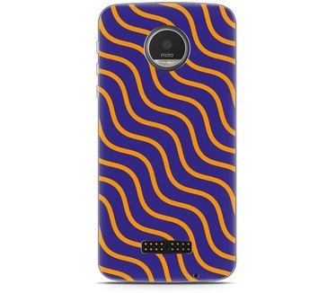Just in Case Motorola Moto Z Play Hoesje blauw oranje lijnen