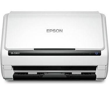 Epson DS-530 II. Maximum scanformaat: 215,9 x 6096 mm, Optische scanresolutie: 1200 x 1200 DPI, Kleurdiepte invoer: 30 Bit. Soort scanner: ADF-scanner, Kleur van het product: Wit. Type beeldsensor: CIS, Dagelijkse diensten cyclus (max): 4000 pagina's, Lic