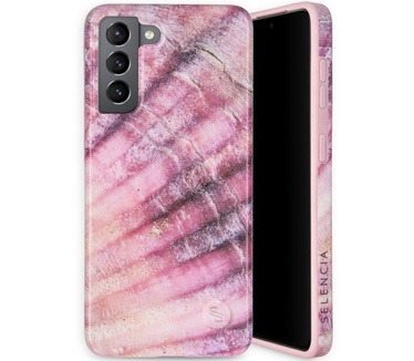 Selencia Aurora Fashion Backcover Samsung Galaxy S21 - Duurzaam hoesje - 100% gerecycled - Ocean Shell Purple