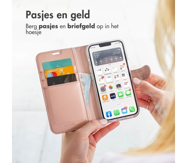 Accezz Wallet Softcase Bookcase iPhone 14 - RosГ© Goud
