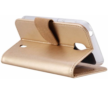 Luxe Lederen Bookcase hoesje voor de Nokia 1 - Goud (Nokia 1) Goud