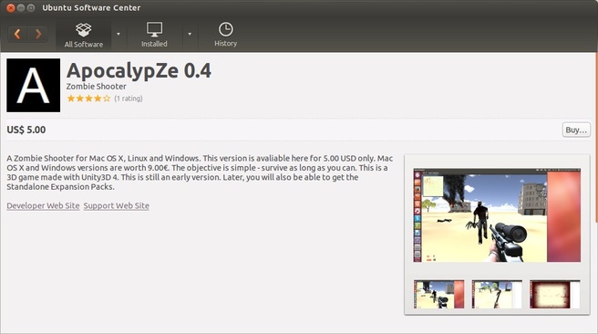 Ubuntu 13.10: commerciële game in het Ubuntu Software Center