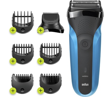 Braun Series 3 Shave&Style 310BT Elektrisch Scheerapparaat, Wet&Dry Scheermes Voor Man, Zwart/Blauw
