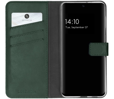 Selencia Echt Lederen Bookcase Samsung Galaxy S21 FE - Groen