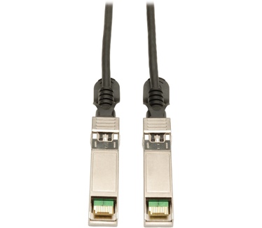Tripp-Lite SFP+ 10Gbase-CU Passive Twinax Copper Cable, SFP-H10GB-CU1M Compatible, Black, 1M