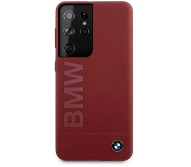 BMW Signature Silicone Back Case Samsung Galaxy S21 Ultra - Rood Rood