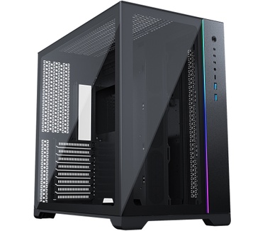 Metallic Gear Neo MetallicGear Qube, Dual Tempered Glass design, Dual Chamber ATX Mid-tower, Digital-RGB lighting, Dual System support, Black
