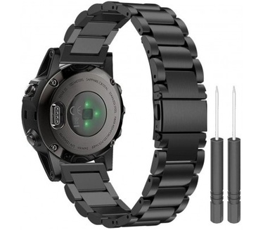 Just in Case Metalen armband voor Garmin Fenix 5S - Zwart