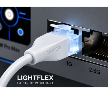 Lanview LightFlex CAT6 U/UTP 0.3M, White, TPE, Halogenfree LightFlex CAT6 U/UTP 0.3M, White, TPE, Halogenfree