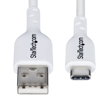 Startech.com 2m USB-A naar USB-C Laadkabel, Wit, USB-A naar Type-C Oplaadkabel, 3A Fast Charge, USB 2.0 Data Transfer Kabel, TPE Mantel, M/M