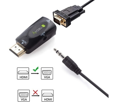 Techly IDATA HDMI-VGA2MABT Zwart