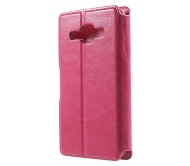 Kees Lederlook Portemonnee Hoesje Samsung Galaxy J1 - Roze