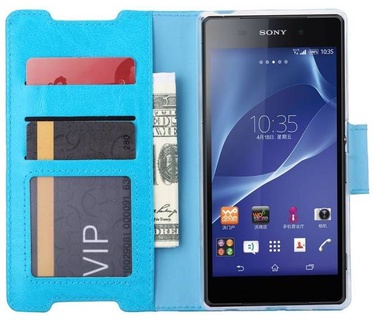 Luxe Lederen Bookcase hoesje voor de Sony Xperia Z2 - Blauw (Sony Xperia Z2) Blauw