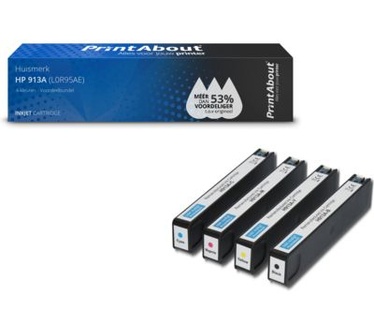 PrintAbout Huismerk HP 913A (L0R95AE) Inktcartridge 4-kleuren Voordeelbundel