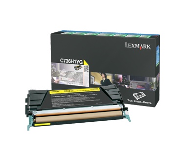 Lexmark C736, X736, X738 Yellow High Yield Return Program Toner Cartridge