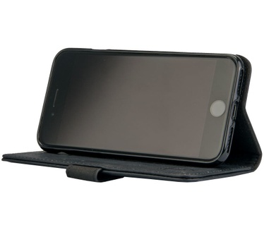 Rosso Apple iPhone 7 Hoesje Echt Leer Pasjes Book Case Zwart Zwart