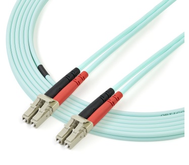 Startech.com Aqua OM4 Duplex multimode glasvezel kabel 100 Gb 50/125 LSZH LC/LC 3 m Blauw