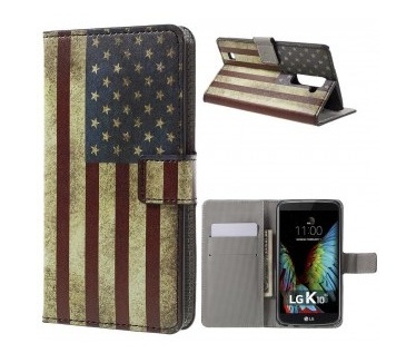 qMust LG K10 Wallet Case - hoesje met stand - USA