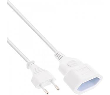 InLine Euro plug power extension Wit