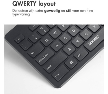 Accezz Premium Desktop QWERTY Bluetooth Keyboard - Zwart
