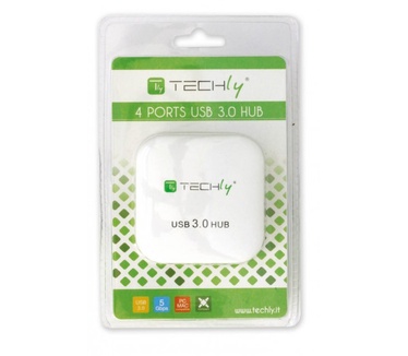 Techly USB 3.0 Super Speed Hub 4 Ports White IUSB3-HUB4-WH